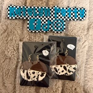 NEW HANDMADE WOOD EARRINGS